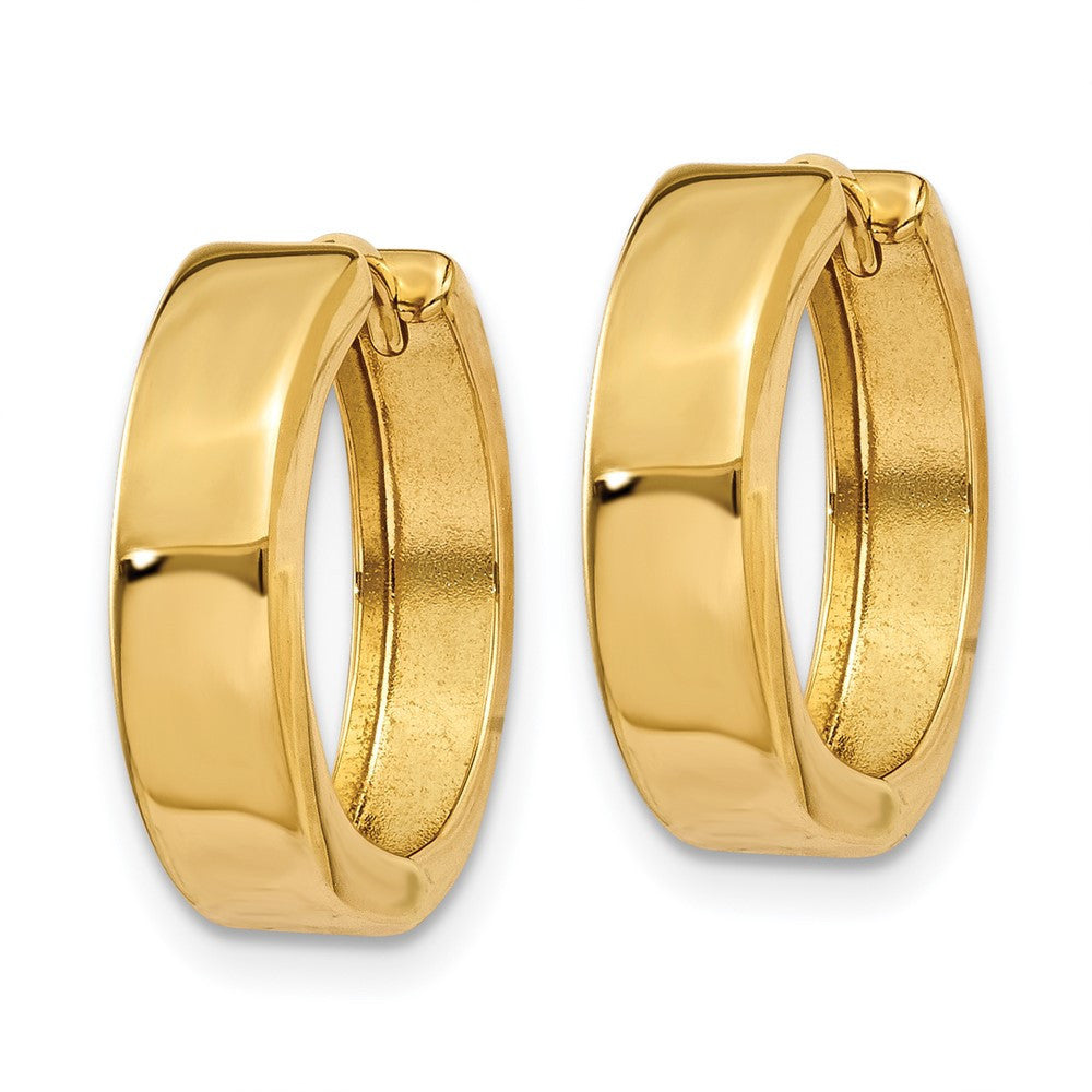 14k Yellow Gold Round Hinged Hoop Earrings