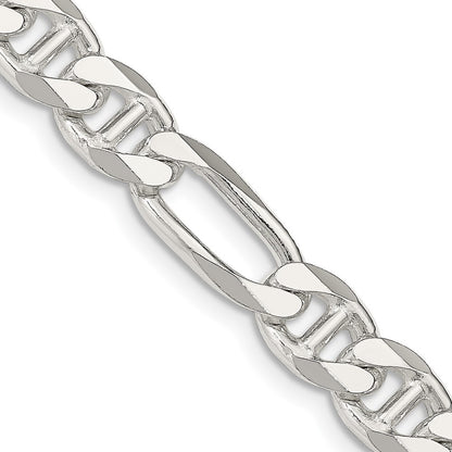 Sterling Silver 8.25mm Figaro Anchor Chain Necklace 30"