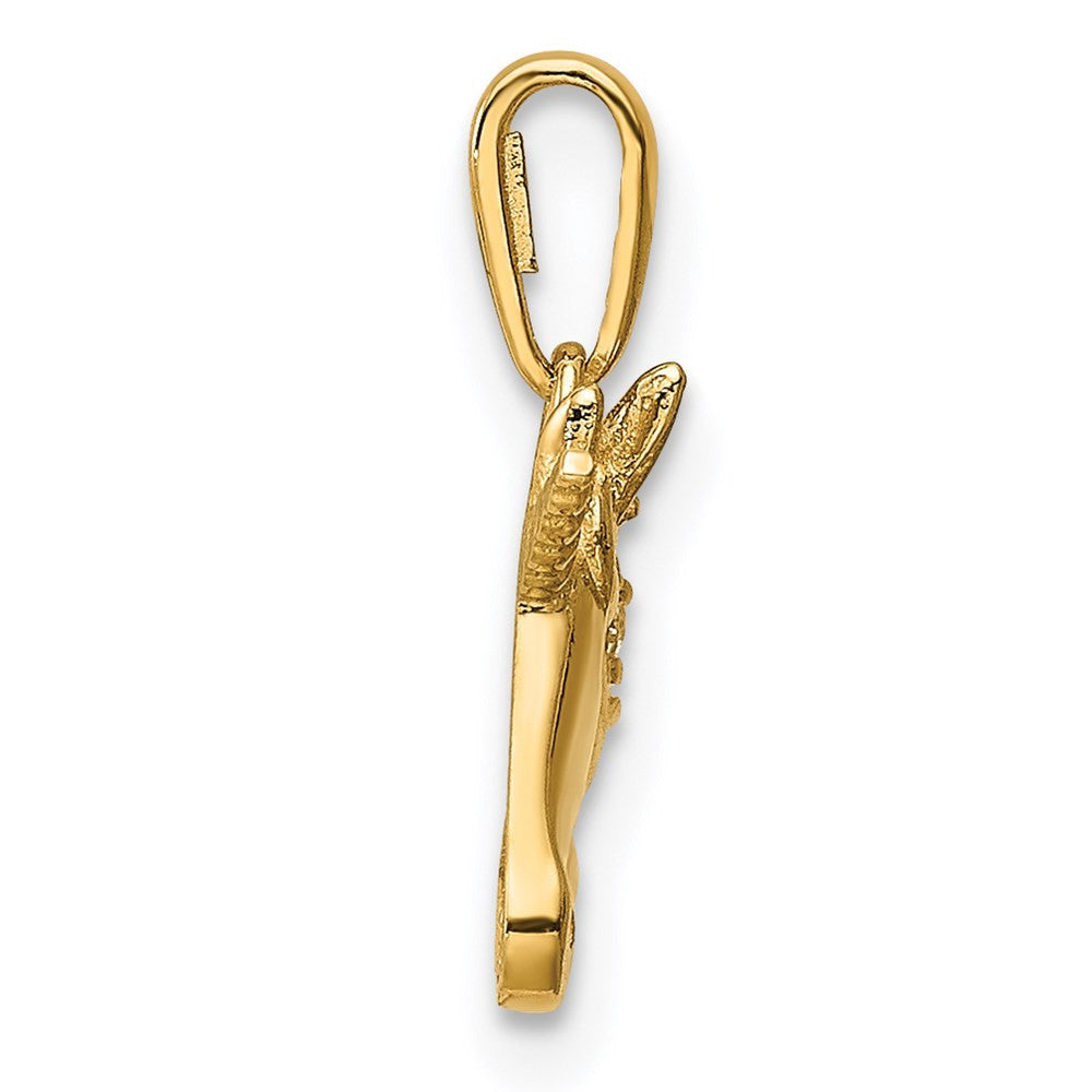 14k Yellow Gold Unicorn CZ Pendant
