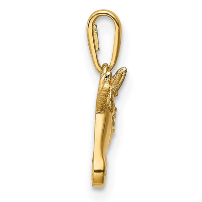 14k Yellow Gold Unicorn CZ Pendant