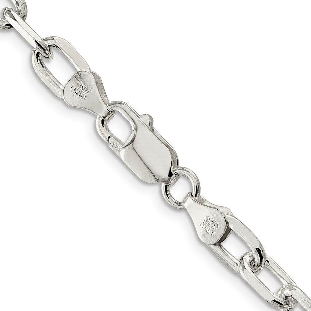 Sterling Silver 6.65mm Diamond-cut Long Link Cable Chain Necklace 20"