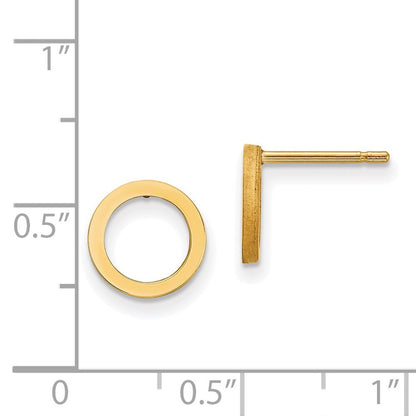 14k Yellow Gold Open Circle Stud Earrings