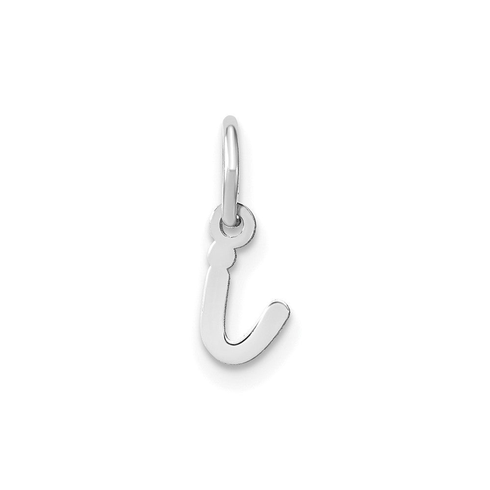 14k White Gold Lower case Letter I Initial Charm Pendant