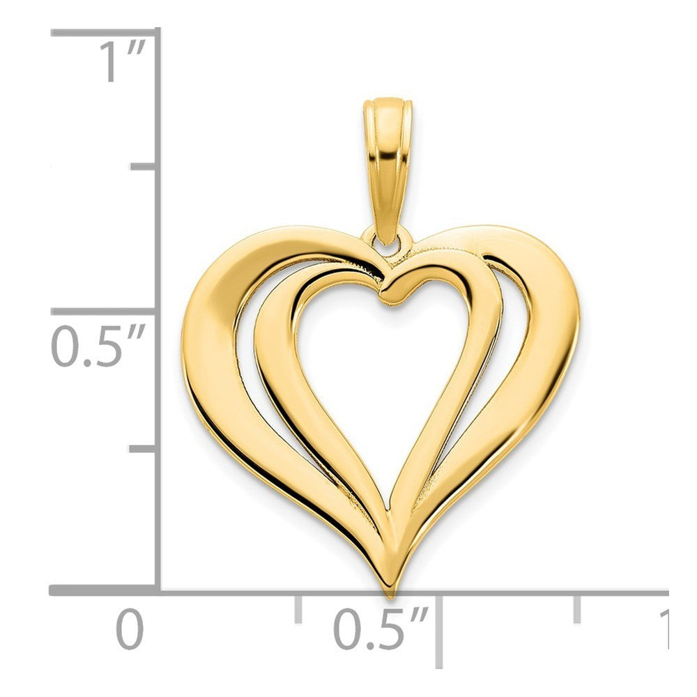 14k Yellow Gold Fancy Heart Pendant