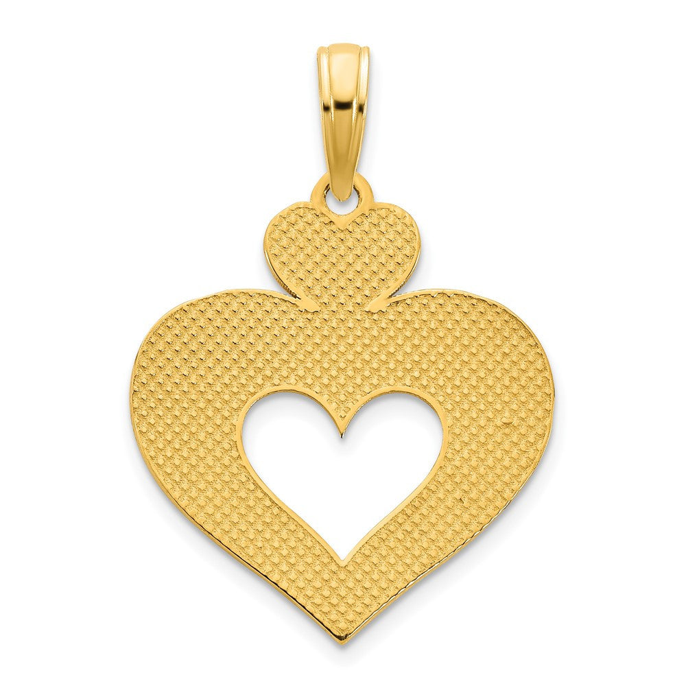 14k Yellow Gold Cut Out Heart Pendant