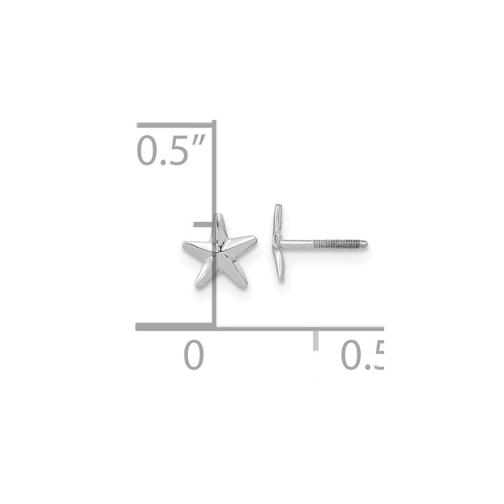 14k White Gold Madi K Screwback Star Stud Earrings