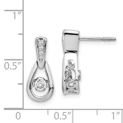 14k White Gold Vibrant Diamond Drop & Dangle Earrings
