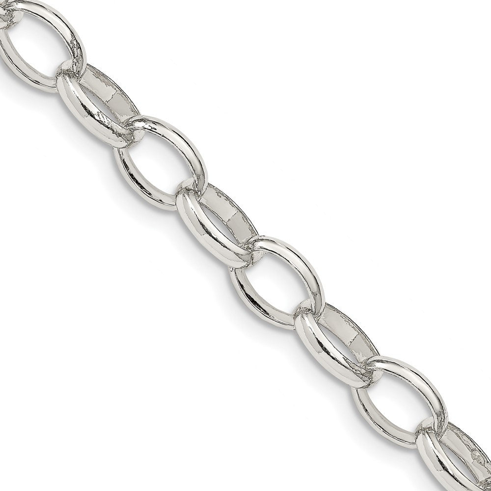 Sterling Silver 8mm Fancy Rolo Chain Necklace 24"