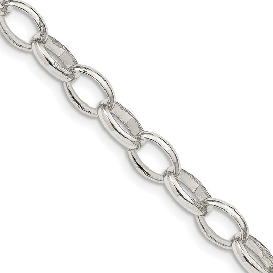 Sterling Silver 8mm Fancy Rolo Chain Necklace 24"