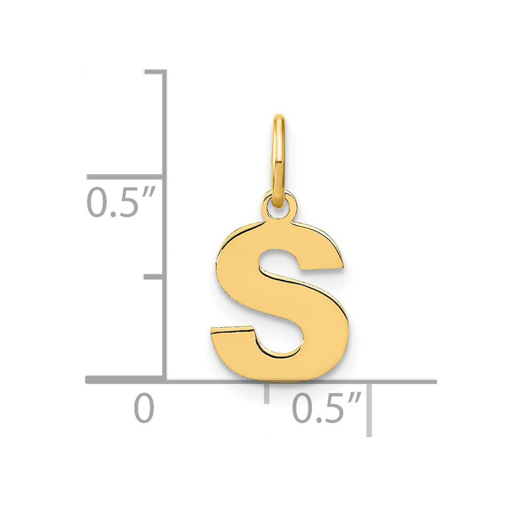 14k Yellow Gold Letter S Initial Pendant