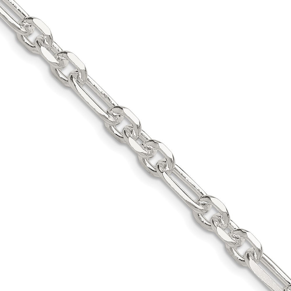 Sterling Silver Diamond-Cut 3 Short Plus 1 Long Cable Link Chain Necklace 24"