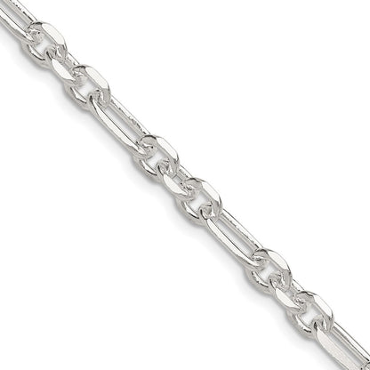 Sterling Silver Diamond-Cut 3 Short Plus 1 Long Cable Link Chain Necklace 24"