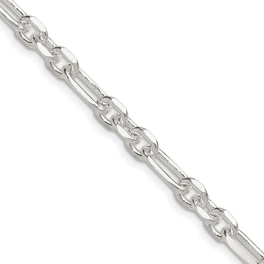 Sterling Silver Diamond-Cut 3 Short Plus 1 Long Cable Link Chain Necklace 24"