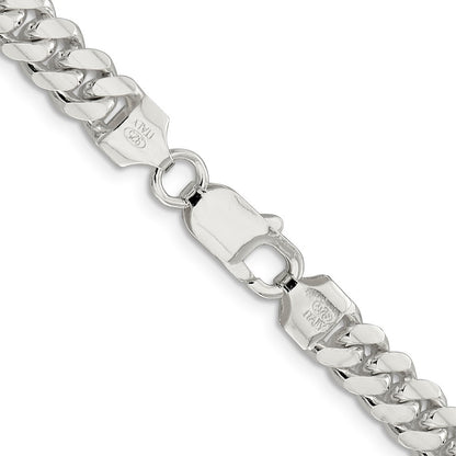 Sterling Silver 7.0mm Polished Domed Curb Chain Necklace 26"