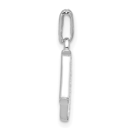 14k White Gold Diamond Letter N Initial Pendant