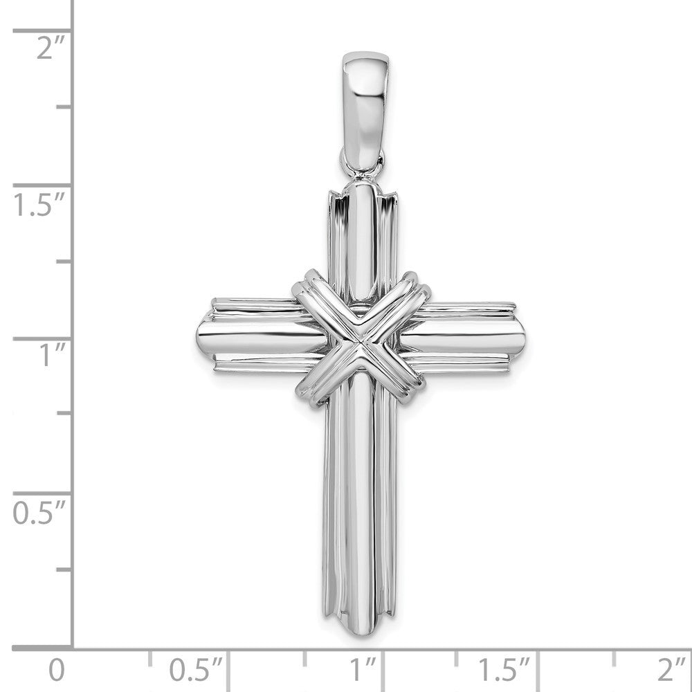 Sterling Silver Small Rounded X-Center with Frame Cross Pendant