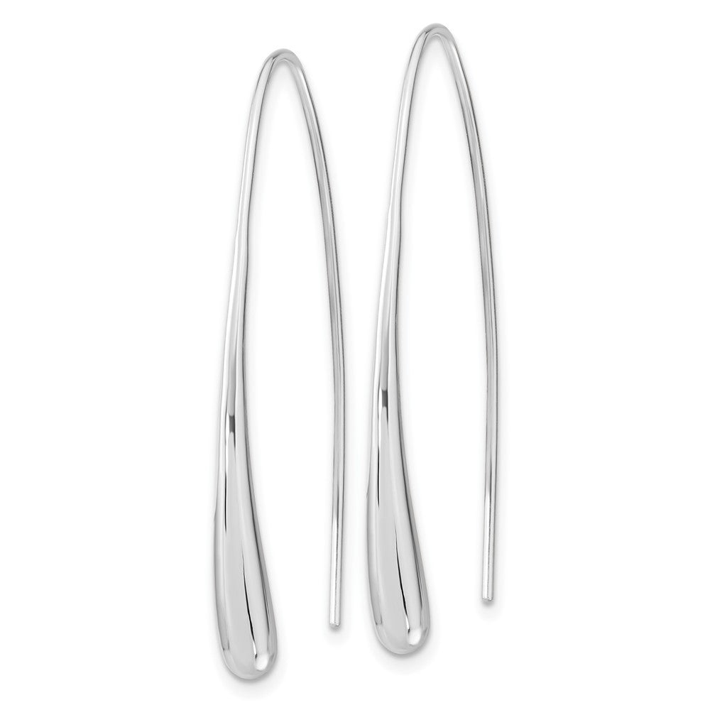 Sterling Silver Rh-Plated Polished Tear Threader