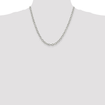 Sterling Silver 6.25mm Fancy Patterned Rolo Chain Necklace 20"