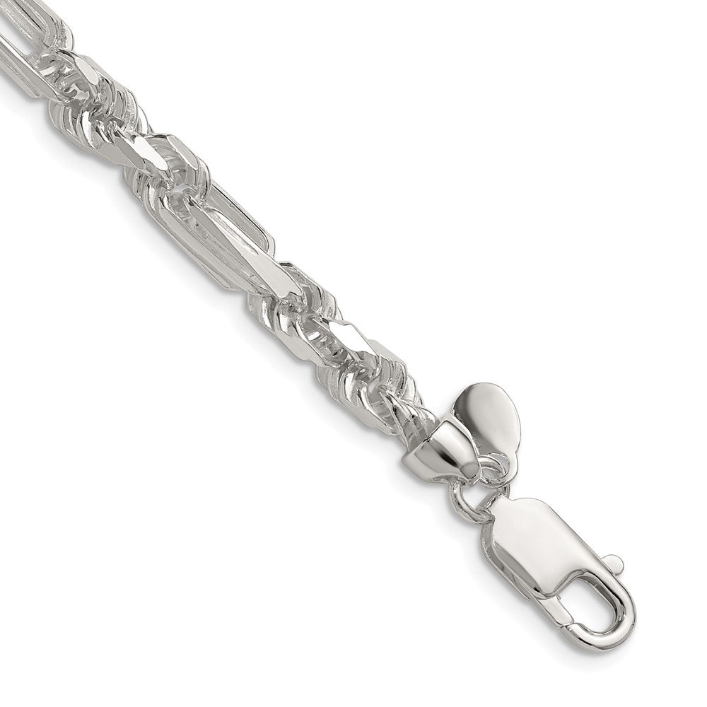 Sterling Silver 6mm Diamond-Cut Figarope Chain Necklace 20"