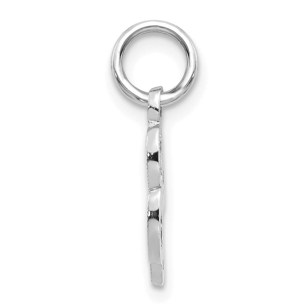 14k White Gold Casted Script Letter L Initial Charm Pendant