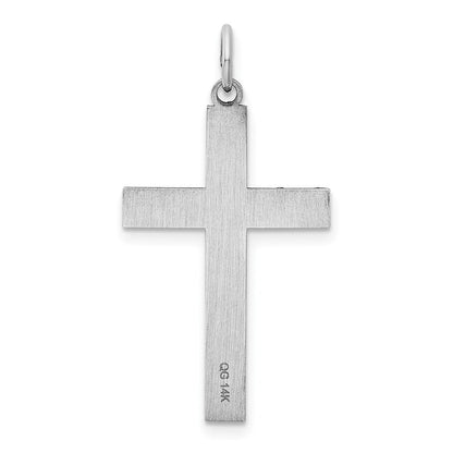 14k White Gold Laser Designed Cross Pendant