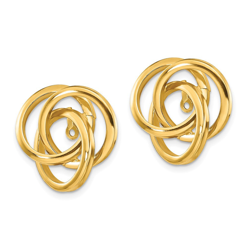 14k Yellow Gold Polished Love Knot Earring Jackets