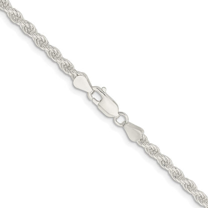 Sterling Silver Rhodium-plated 4.5mm Solid Rope Chain Necklace 24"