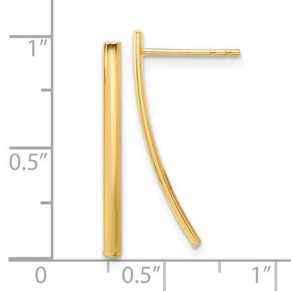 14k Yellow Gold Polished Bar Dangle Earrings
