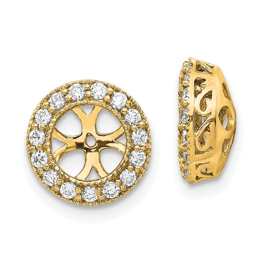 14k Yellow Gold Diamond Earring Jacket