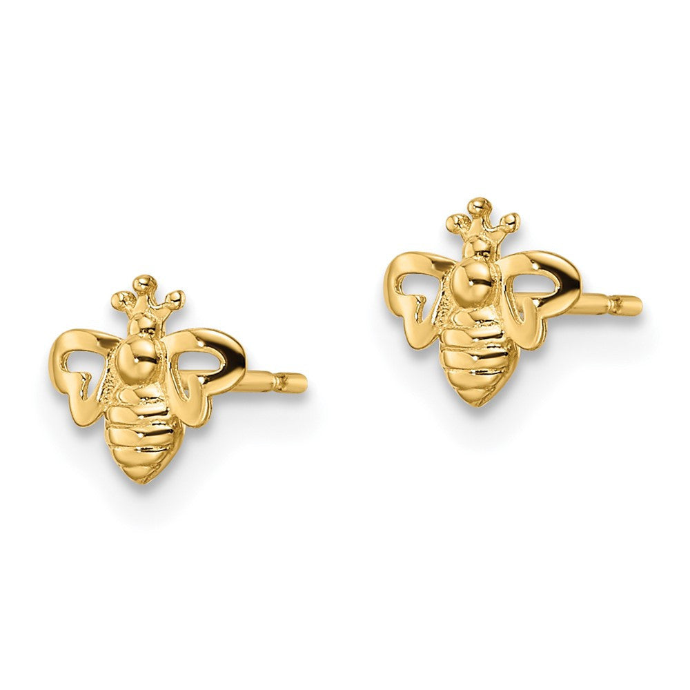 14k Yellow Gold Bumble Bee Stud Earrings