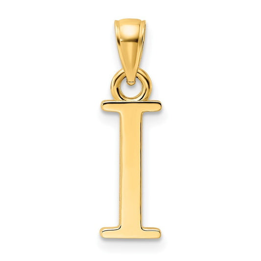 14k Yellow Gold Polished Letter I Pendant