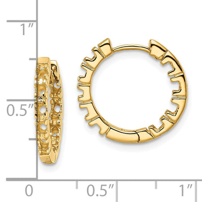 14k Yellow Gold Diamond Hinged Hoops Mountings
