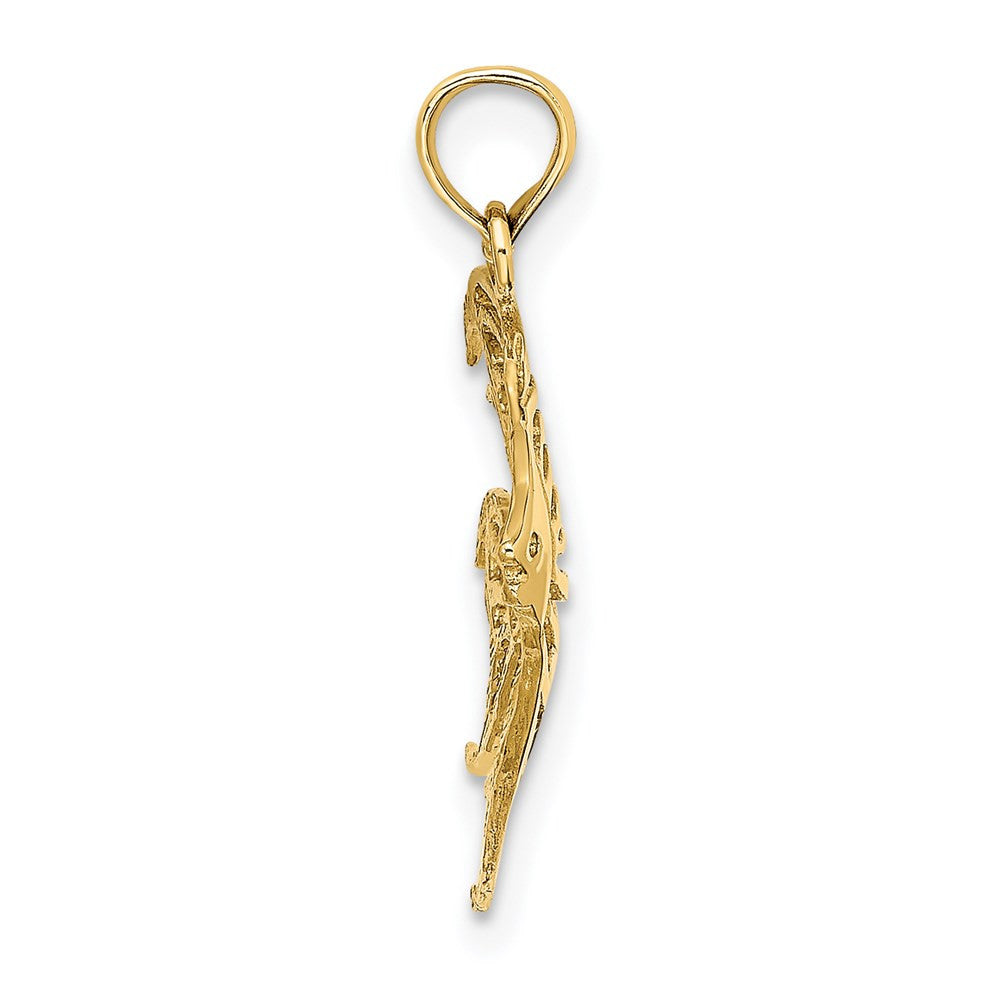 14k Yellow Gold Cut-Out Angelfish Charm Pendant