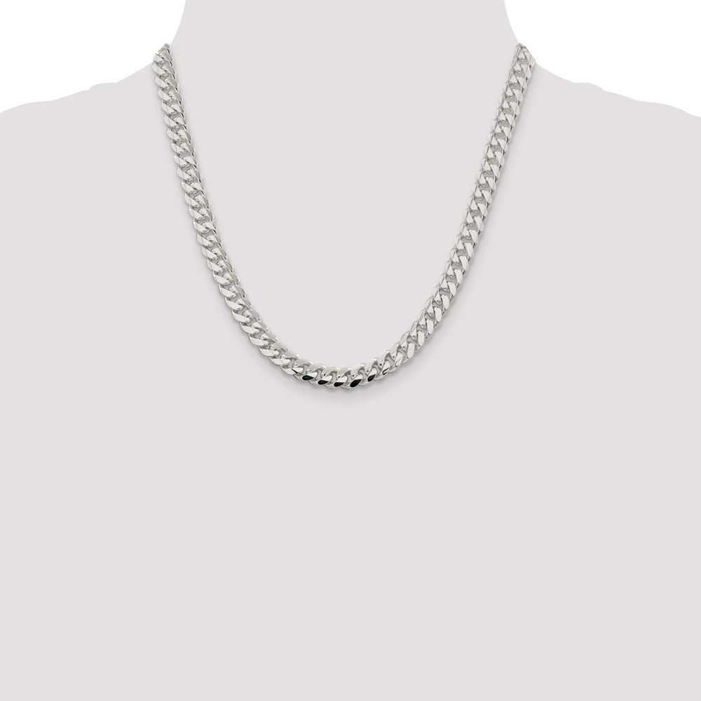 Sterling Silver 7.8mm Polished Domed Curb Chain Necklace 20"