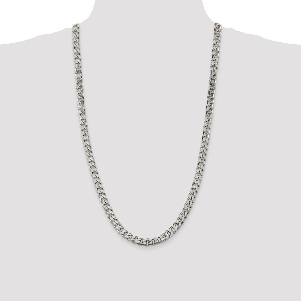 Sterling Silver 8.3mm Curb Chain Necklace 28"
