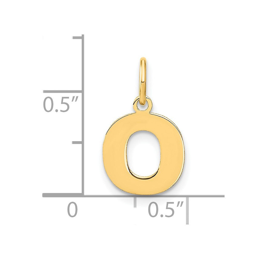 14k Yellow Gold Letter O Initial Pendant