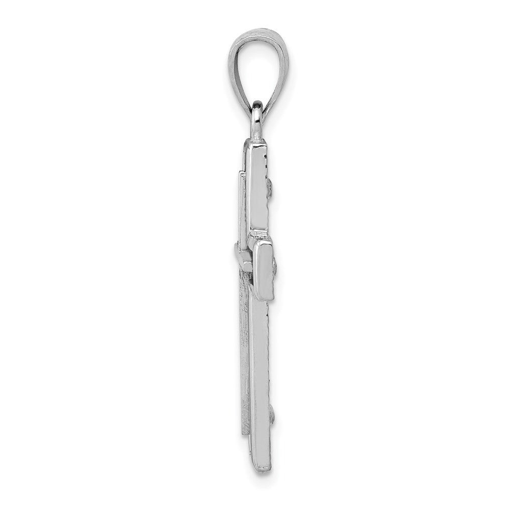 14k White Gold Cross Charm Pendant