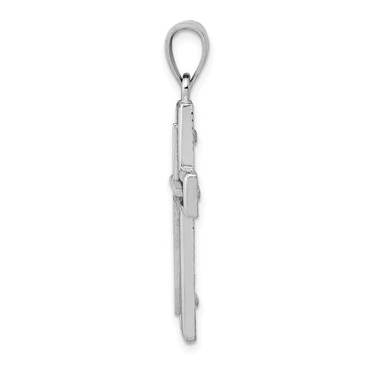 14k White Gold Cross Charm Pendant