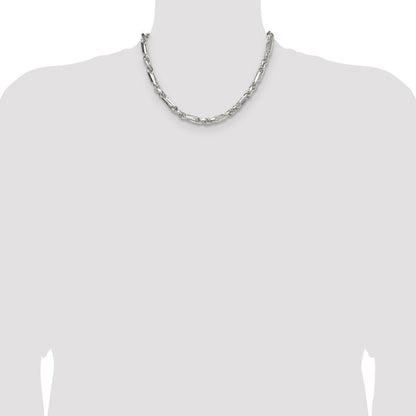 Sterling Silver 6mm Diamond-Cut Figarope Chain Necklace 18"