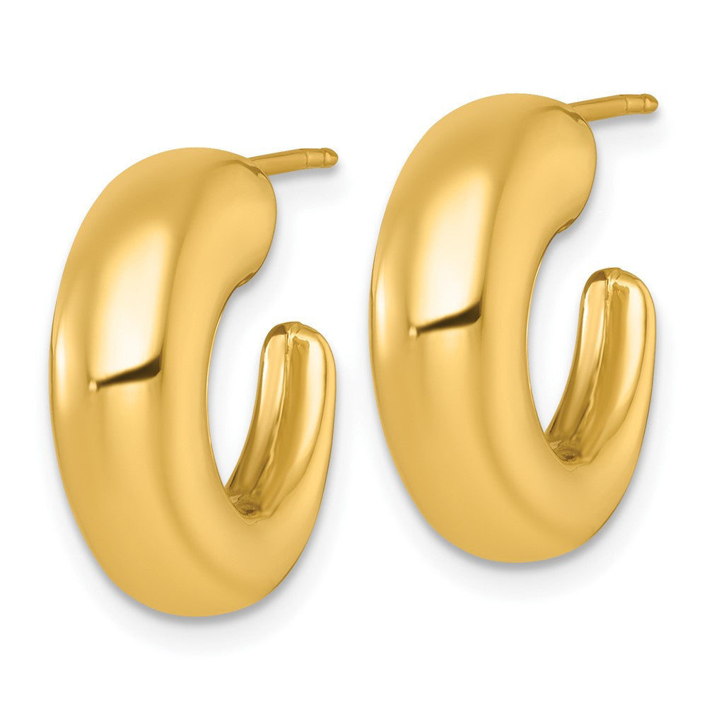 14k Yellow Gold Polished Tapered Hollow C-Hoop Earrings