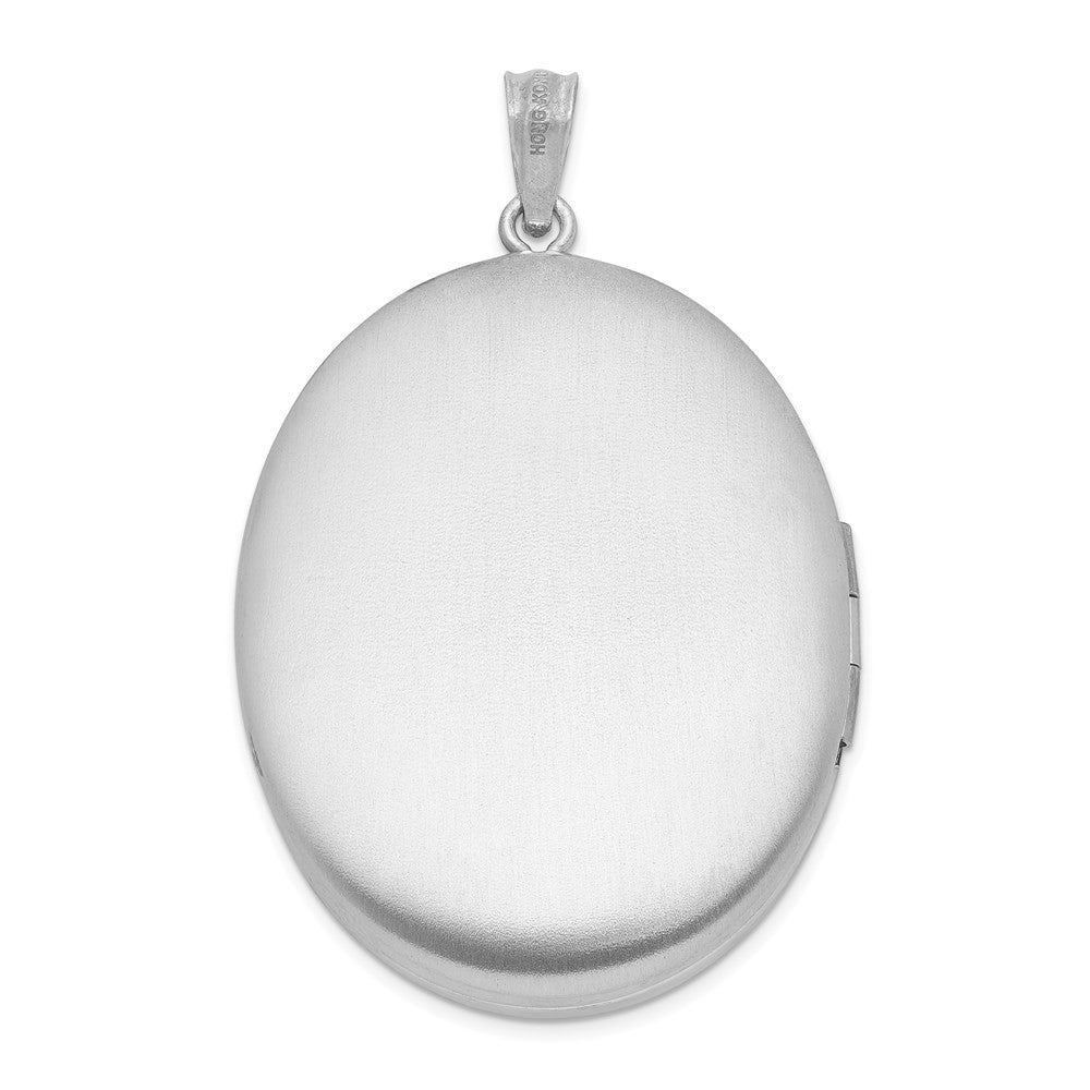 Sterling Silver Rhodium-plated Diamond Star Ash Holder Oval Locket Pendant
