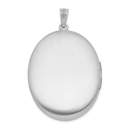 Sterling Silver Rhodium-plated Diamond Star Ash Holder Oval Locket Pendant