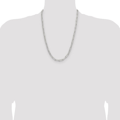 Sterling Silver Polished 5.5mm Paperclip Chain Necklace 24"