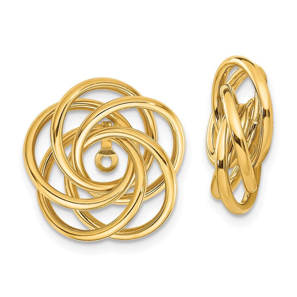 14k Yellow Gold Polished Love Knot Earring Jackets