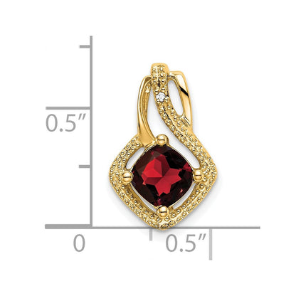 14k Yellow Gold Garnet and Diamond Pendant