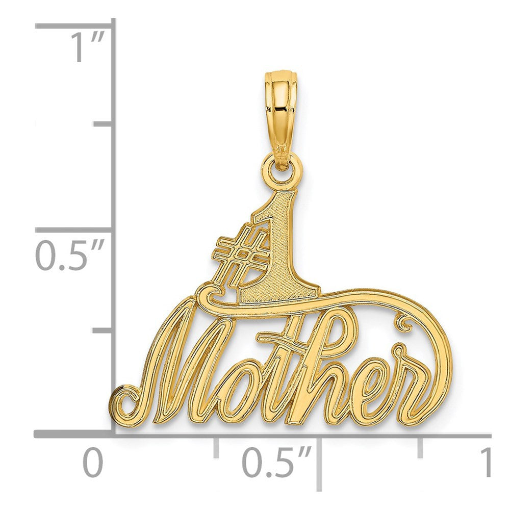14k Yellow Gold #1 MOTHER Charm Pendant