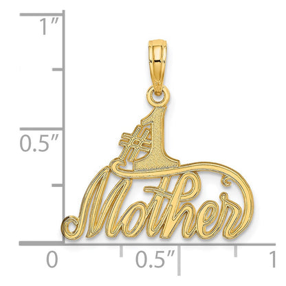 14k Yellow Gold #1 MOTHER Charm Pendant