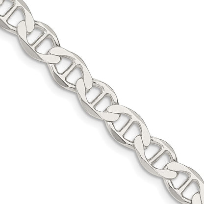 Sterling Silver 7.1mm Flat Anchor Chain Necklace 24"