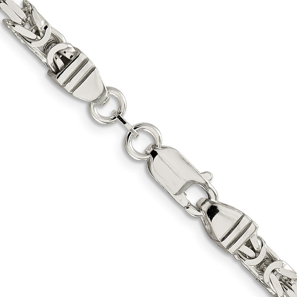 Sterling Silver 4.25mm Byzantine Chain Necklace 20"
