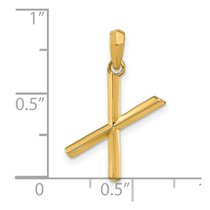 14k Yellow Gold Fancy Letter X Initial Pendant